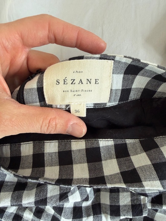 Sézane Pacome Skirt – Black & White Gingham – Size 36 (US 4) - Picture 5 of 6